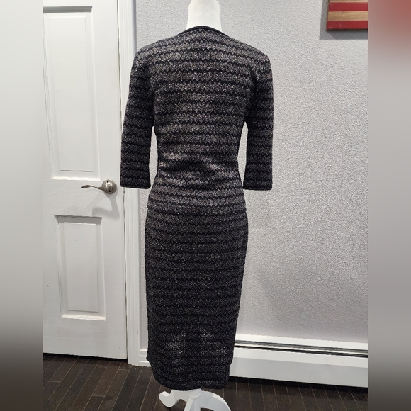 St John Black & Silver Dress suit sz 8 - Picture 2 of 11